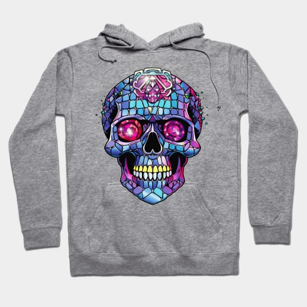 Bejeweled Skull #3 Hoodie by Chromatic Fusion Studio